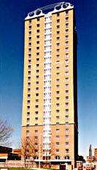 Winterton House at Watney Market in London's East End, was completely reclad based on a design by Whitby Bird and Parnters.