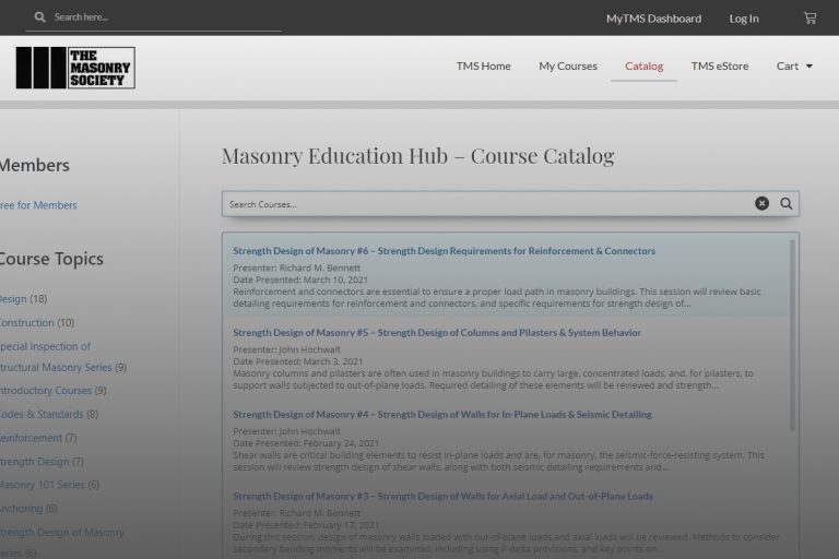 TMS Launches Masonry Education Hub Thanks to Support from the NCMA Foundation, WSCPA, and PCA